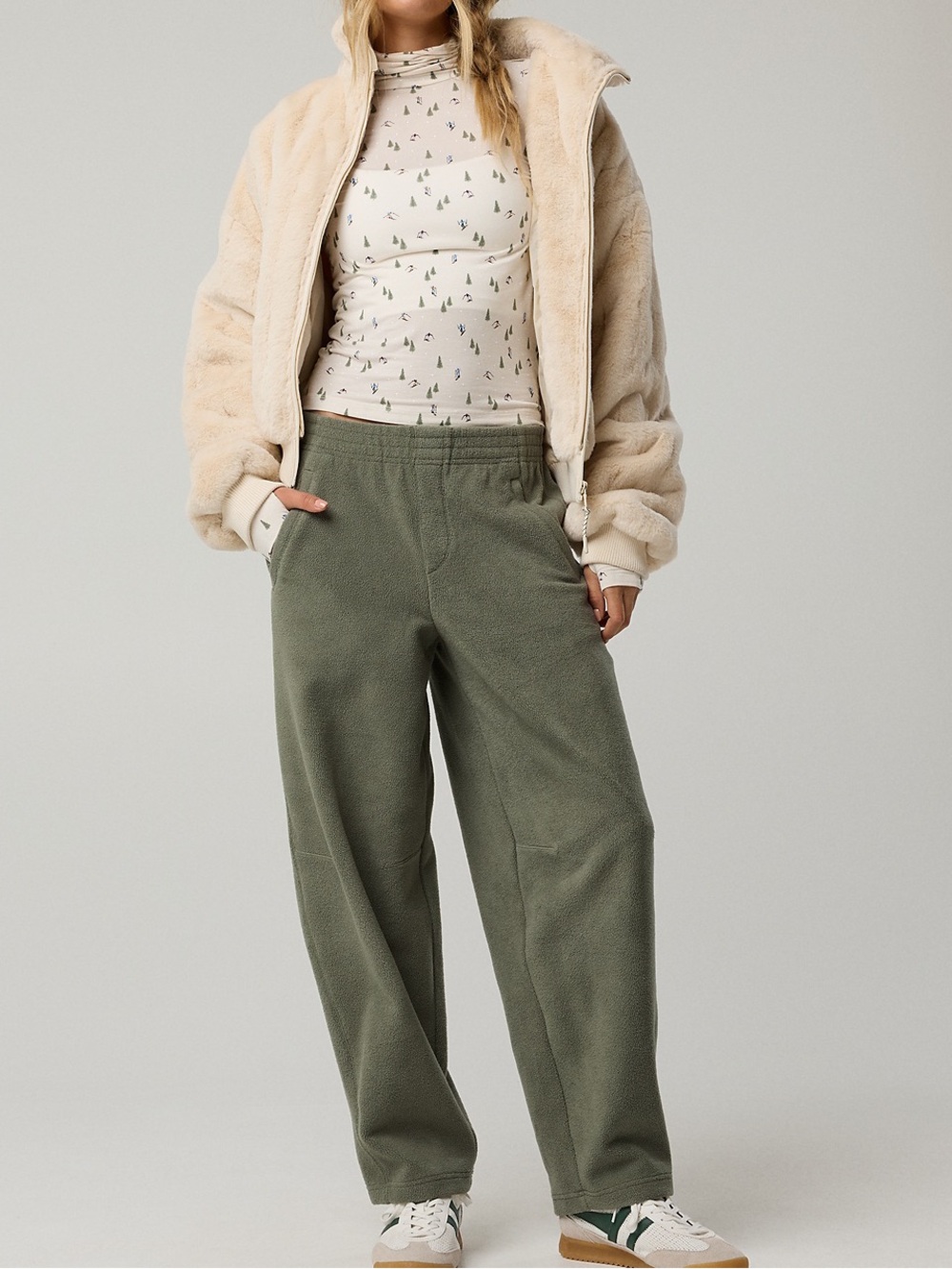 NWT AERIE POLAR FLEECE BARREL PANT